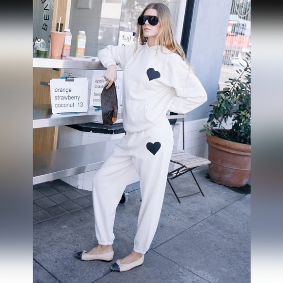 SPRWMN Pants - SPRWMN Vintage White Heart Sweatpants S